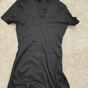 Black Short Sleeve Romper